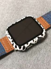 1 peça unissex vaca 2 em 1 capa protetora antiqueda ultrafina de vidro temperado, compatível com Apple Watch série 38/40/41/42/44/45/46/49 mm, compatível com Apple Watch Ultra/SE/10/9/8/7/6/5/4/3/2/1, acessórios de capa protetora para relógio inteligente