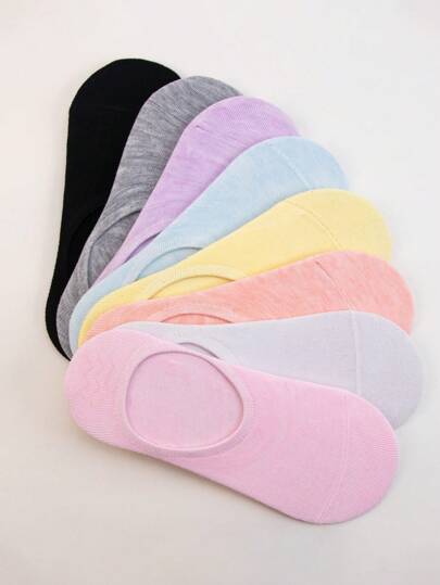 1/10/20 Pairs Women's Solid Color Comfortable Simple Non-Slip Casual Boat Socks, Suitable For Home, Commuting, Leisure, Vacation, Holiday Gifts