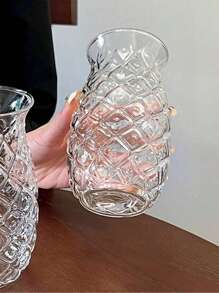 1pc Creative Fashionable Pineapple Shaped Cocktail Cup, Juice Cup, Transparent Cup, Champagne Cup, Water Cup, Milk Tea Cup, Teapot, Bar, Club, Restaurant, Party, Back To School Supplies
