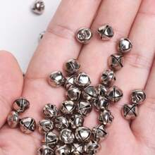 100/50Pcs/Lot 6mm/8mm/10mm Golden Nickel Color Christmas Jingle Bells Pendant DIY Mini Bell For Xmas Earrings Decoration - Nickel Color - 查看 4