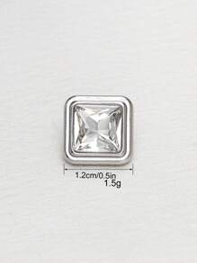 8 pièces/set Boutons carrés en métal avec faux cristaux et pierres précieuses, polyvalents pour chemises, cardigans, pulls, vestes, décoration, artisanat DIY, couture, bijoux, sacs