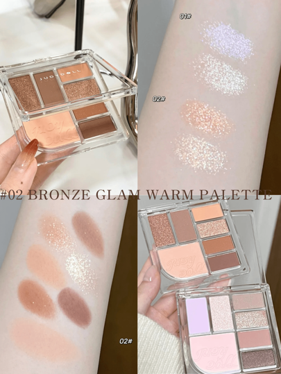 JUDYDOLL Nouvelle palette d'ombres à paupières 7 couleurs, pratique pour les débutants, comprenant des teintes satinées et mates. Convient comme cadeau pour la petite amie, l'épouse, la mère, les fêtes, la plage, les mariages, les occasions spéciales