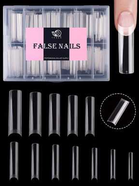 240 Stücke weiche Gel-Nagelspitzen, halbe matte Vollabdeckung Aufklebe-Nägel in Mandelform quadratisch Sarg Französisch, dünnes vorderes Ende und dickes hinteres Ende für besseren Sitz und Festigkeit, abziehbare Gel-Verlängerungs-Nagel-Kapseln, Künstliche Nägel, Nagelbedarf geeignet für Mädchen Damen Nail Art DIY
