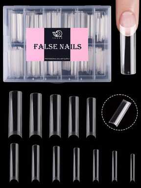 240 Stücke weiche Gel-Nagelspitzen, halbe matte Vollabdeckung Aufklebe-Nägel in Mandelform quadratisch Sarg Französisch, dünnes vorderes Ende und dickes hinteres Ende für besseren Sitz und Festigkeit, abziehbare Gel-Verlängerungs-Nagel-Kapseln, Künstliche Nägel, Nagelbedarf geeignet für Mädchen Damen Nail Art DIY