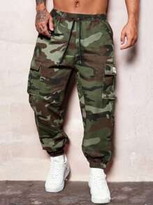 New Stylish Men Outdoor Hiking Sports Camo Cargo Pants, Fashion Brand Casual Trousers For Touring, Hiking