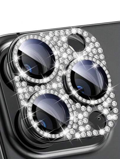 适用于 16 Pro Max 和 16 Pro 的相机镜头保护膜，闪亮金属镜头盖玻璃屏幕保护膜配件，适用于 16 Pro Max - 16 Pro，生日礼物，送给家人和朋友的礼物，闪亮水晶，镜头保护膜，手机配件，防水，防震，防摔，防刮，防指纹，全覆盖