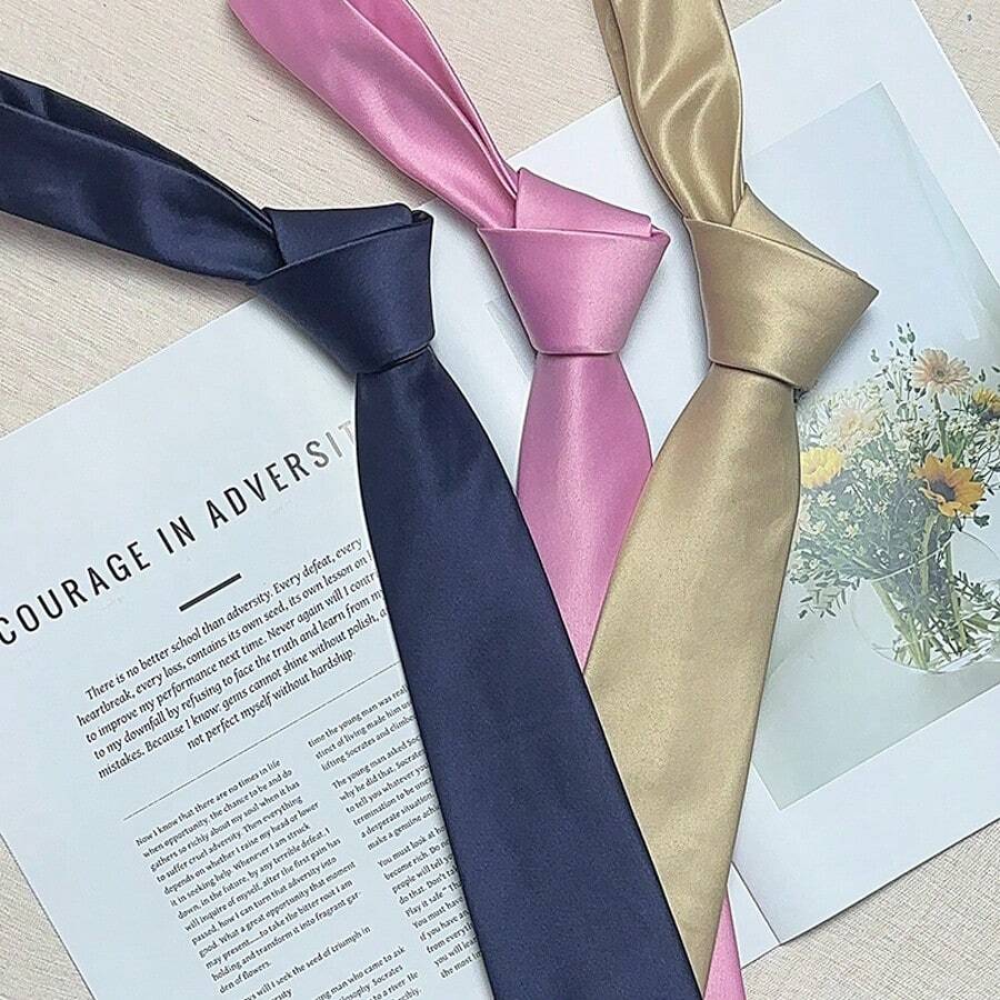 1 pieza Corbata de unicolor y simple, duradera, versátil, de moda, adecuada para la decoración de la vida diaria