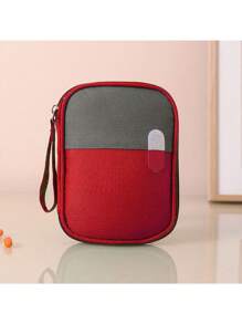 1pc Portable Medicine Storage Bag, Travel First Aid Kit, Home Medical First Aid Box, Travel Health Medicine Organizer, Suitable For Home, Travel, Disease Prevention