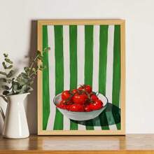 1 件墙面艺术海报无框现代复古餐饮水果橙子鳄梨番茄咖啡海报和印刷品帆布画墙壁艺术图片用于食物厨房装饰