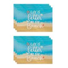 1pc/4pcs/6pcs Summer Decorative Placemats, Bicycle, Starfish, Coconut Tree, Letter Linen Placemats, Dirt-Resistant Placemats, Suitable For Home, Restaurant, Dining Table Decor, Household Supplies