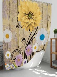 1 Stück / 4 Stücke farbenfrohe abstrakte Blumen Kunstwerke Multifunktions Badezimmer wasserdichter Duschvorhang mit 12 Haken, rutschfeste Badmatte, U-förmige Toilettenvorlage und runde Toilettendeckelabdeckung, Badezimmer Set für alle Szenarien Schulanfang