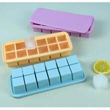 Großer Haushalts-Eiswürfelbehälter mit Deckel, gepresste und verteilte Eiswürfel-Herstellungs-Aufbewahrungsbox, 28 Fächer, leicht zu entnehmen, inklusive Eisschaufel, transparent, kann im Kühlschrank platziert werden (11,5 x 10,5 x 19 cm), selbstgemachte kleine Eiswürfel-Form, Eiswürfel-Aufbewahrungsbox, leicht zu entformen, Silikon-Eiswürfelform, Kunststoff, unverzichtbar für den täglichen Gebrauch, Kücheneinsatz, Küchenutensilien
