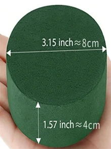 6pcs Green Floral Foam, Round Florist Foam Brick, Dry Floral Foam Blocks, Fresh Flowers Foam Mud, DIY Flower Arrangements Supplies For Wedding And Festival Party Decor