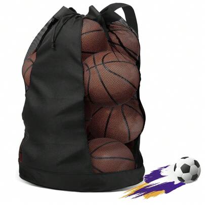 Bolsa de Pelota, Bolsa de Red de Fútbol,balonera para 15 Balones futbol soccer,Correa de hombro ajustable,Apto para todo tipo de bolas.