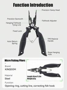 KINGDOM Kingdom Micro Fishing Pliers Multifunctional Split Ring Wire Cutter Hooks Remover Fishing Tackle Fishing Equipment