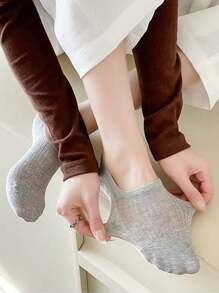 5 Pairs Low Vamp Invisible Ankle Socks, Non-Slip, Comfortable, Soft, Breathable, Versatile For Everyday Wear - Multicolor - View 8