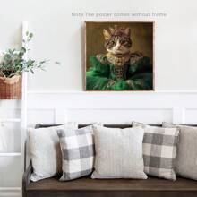 1pc Customizing A Unique Pet Portrait On Canvas, Featuring A Queen Dog, Personalized Royal Pet Artwork, Renaissance-Style Cat Posters, And Royal Animal Prints For Home Decor In The Bedroom, Optional Frame
