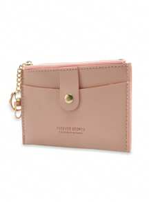 1pc Zipper PU Leather Card Holder, Cartoon Minimalist PU Coin Pouch, Multi-Function Mini Keychain Card Wallet, Suitable For Birthday, Valentine's Day Gift, Women For Women Wallet Mini Wallet Purse Wallet Small Wallet - Multicolor - View 4