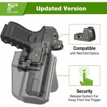 Gun Flower Universal OWB Holster For Canik/FN/Walther/Browning/S&W/Sarsilmaz/Sig/Girsan/Stoeger/Bersa / 1911, Fits More Than 100 Pistols, Index Finger Release System, Adj Retention, Right/Left Hand, Black/Tan Right Hand - Đen-phải - Xem 3