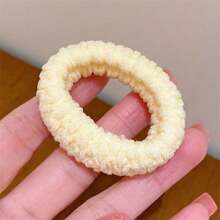 12pcs Solid Color Cute Chemically Fiber Hair Scrunchies, Candy Colors For Spring And Summer