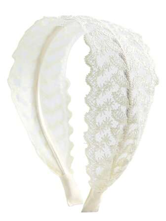 1 件蕾丝刺绣花朵和叶子头带套装