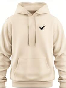 Men's Sweatshirt Kangaroo Sweatshirt Cold Weather Top - Beige - View 2