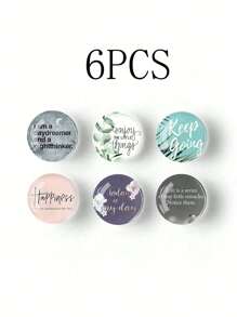 3pcs/6pcs/12pcs Set Random Inspiring Quote Crystal Glass Fridge Magnets