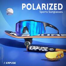 KAPVOE Polarized Fishing Glasses Kids Cycling Glasses Boys Girls Sports Glasses Children MTB Mountain Road Bike Outdoor Sports Tr90 Frame Glasses Camping, Running And Surfing Glasses - 02 - 查看 2