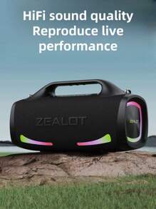 ZEALOT S79 100W 便携式无线音箱，配备 4 个低音炮，带来强劲低音和 3D 环绕立体声，支持移动电源功能，可为手机、平板电脑和电视充电，兼容 TF 卡、USB 和 AUX 音频输入。两个音箱串联可使音量翻倍，适用于汽车、户外、露营和派对等场合。 - 均碼 - 查看 7