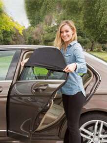 2 piezas Parasol para asiento de coche de bebé, Cortinas para ventana de coche de niño, Parasol de malla negra para ventana lateral del asiento trasero, Diseño transparente y transpirable, No bloquea la visión ni interfiere con el funcionamiento de la ventana, Adecuado para dar sombra y protección contra mosquitos para bebés y niños en automóviles