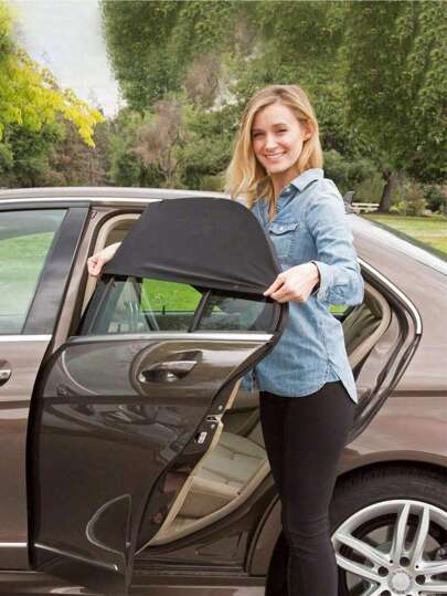 2pcs Baby Car Seat Sun Shade, Child Car Window Curtains, Black Mesh Back Seat Side Window Sunshade, Transparent And Breathable Design, Does Not Block Vision Or Interfere With Window Operation, Suitable For Shading And Mosquito Protection For Babies And Children In Cars