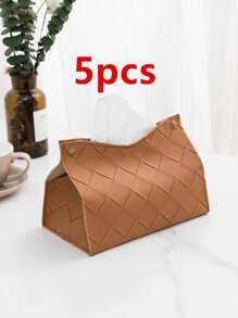1 pieza / 2 piezas / 5 piezas / 10 piezas Caja de pañuelos de unicolor con patrón de cuadrícula cuadrada, dispensador de pañuelos de tela acolchada bordada en relieve PU para dormitorio, sala de estar, mesa de comedor, barra, escritorio de oficina, baño impermeable, caja de pañuelos para automóvil al por mayor para decoración del hogar en cocina, dormitorio, sala de estar, comedor, accesorios decorativos, caja decorativa, regalo de boda para mujer, elemento imprescindible para viajes de verano y festivales