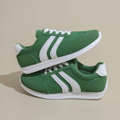 女士平底休闲透气运动鞋，系带舒适透气跑步运动鞋