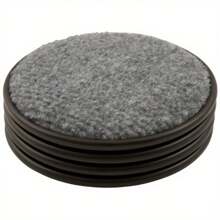 4" Wide Round Furniture Caster Cup Plastic For Hardwood Brown, 4 Pack