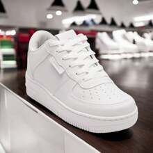 Men's White Casual Sneakers Leather Everyday All Stitched Work 34 To 43 - 白色 - 查看 4
