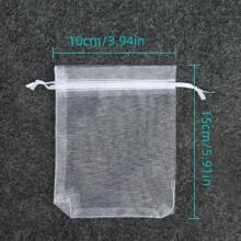 50 件/100 件透明欧根纱束口袋，适用于婚礼回礼、派对、礼品珠宝、糖果、生日、圣诞节、节日、肥皂、化妆品、包装用品