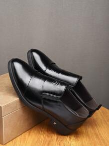 Men's Pointed Toe Dress Shoes, New Autumn/Winter English Style Business Formal Casual Versatile - Black - View 4