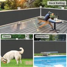 1PC Balcony Privacy Fence Screen Cover With Zip Ties Outdoor Screen Fence UV Protection For Deck Patio Backyard Apartment Pool Porch - Màu xám đen - Xem 5