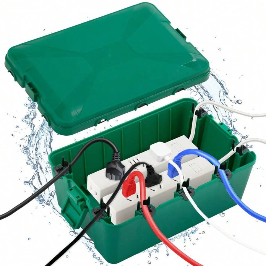 Weatherproof Electric Box For Outdoors 32 X 22 X 13 Cm IP54 Weatherproof Outdoor Outlet Cover Extension Cord Covers Protect Outlet Plug Timer Power Strip Holiday Light - Green - View 1