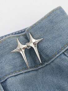 1pair Cross Star Waist Collection Artifact, Star Detachable, Needle-Free, Button-Free, Waist Collection, Buckle Waist Collection Artifact, Small Waist Collection Artifact Lightning Waist Buckle Creative Jeans Waist Buckle Artifact Button Pants Adjustment Waist Change Small Pin Fixed Button