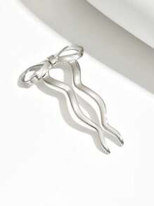 1pc/3pcs/4pcs Ballet Bow U-Shaped Hairpin, Simple And Fashionable Hair Accessories, Daily Casual Hair Accessories
