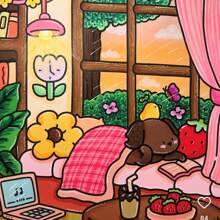 48-Page Cozy Cuties Coloring Book, Beginner-Friendly Tracing & Coloring For Stress Relief, Cute Character Designs For Adults & Teens, Autumn Edition. Stationery, School Supplies, Drawing & Painting, Christmas Gift - Sketchbook - View 5