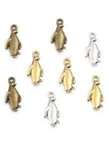 20pcs/Set 2 Color 10*23mm DIY Alloy Accessories, Penguin Charm Pendant, Jewelry Making Materials For Necklace, Bracelet, Bag