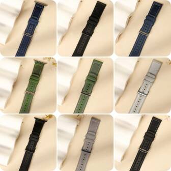 1pc New Yoga-Inspired Silicone & Woven Strap Triple-Color Composite Waterproof Band, Compatible With Apple Watch 38/40/41/42/44/45/49mm Ultra/SE/8/7/6/5/4/3/2/1, 22mm