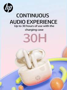 HP New 5.4 Wireless Earbuds, True Wireless In-Ear Headphones, 30 Hours Playtime, Compatible With Apple, Android And Other Devices, Comes With Creative DIY Stickers, Exquisite Gift, Best For Halloween And Christmas, USB Type-C - Orange - View 8