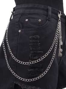 1pc Fashionable Giraffe Pendant Pants Chain, Versatile Hip-Hop Style Pants Chain For Men, Suitable For Teens, Casual Outdoor, Athletic, Vacation, Travel, Graduation Gifts, Birthday, Daily Wear