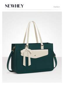 NEWHEY Laptop Bag For Women 15.6 Inch Leather Tote Bag 2pcs Set Professional Work Bag Large Office Computer Bag Teacher Bag - Multicolor - View 17