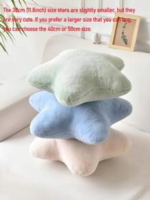 情人节装饰抱枕，可爱星形毛绒抱枕，柔软仿兔毛抱枕，适用于沙发、卧室和客厅，情人节和新年家居装饰，送给爱人的情人节礼物 - 藍色 - 查看 3