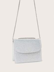 闪亮、闪耀、迷人、优雅、精致、安静的奢华晚宴包，适合派对、婚礼、舞会、晚宴/宴会，与婚纱、礼服、舞会礼服、生日礼服搭配，与女士派对礼服完美搭配 - 銀色 - 查看 4