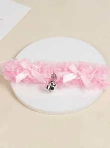 1 pieza Cadena de pierna con lazo y encaje, accesorio de collar gargantilla, joyería de correa para la pierna